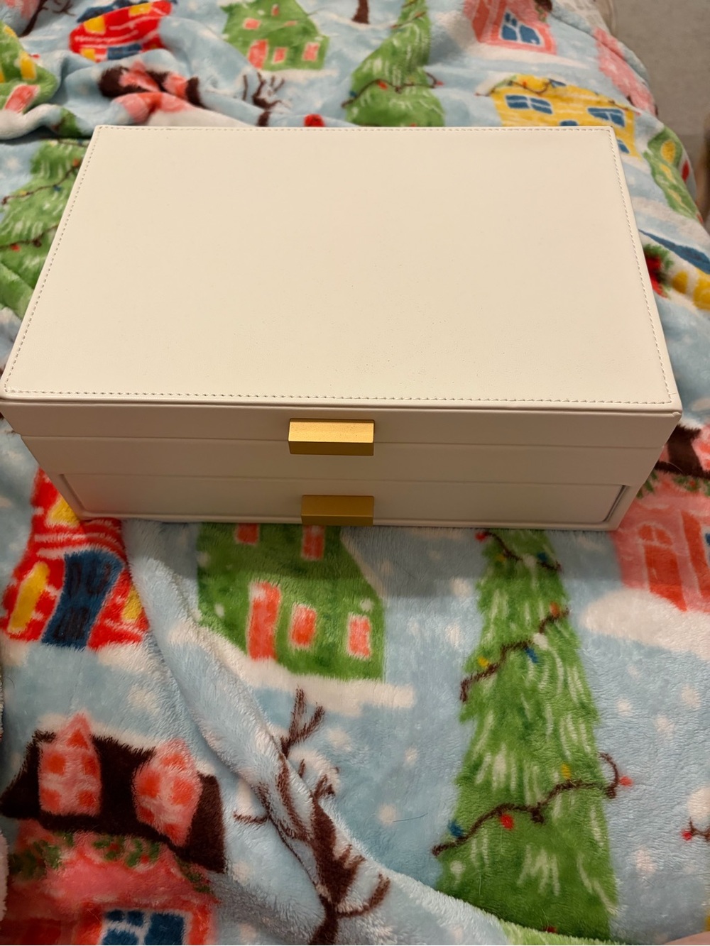 Target White Jewelry Storage Box with Gold Accents